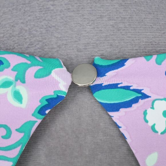 Talbots Dress Womens Medium Lavender Blue Floral Sleeveless Stretch Knit Beach - Picture 11 of 12